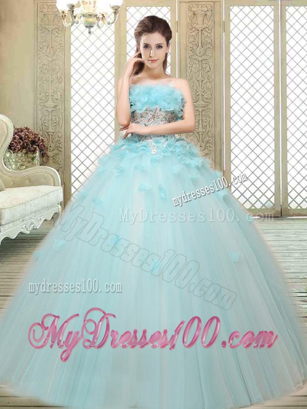 Beautiful Strapless Quinceanera Dresses with Appliques and Ruffles