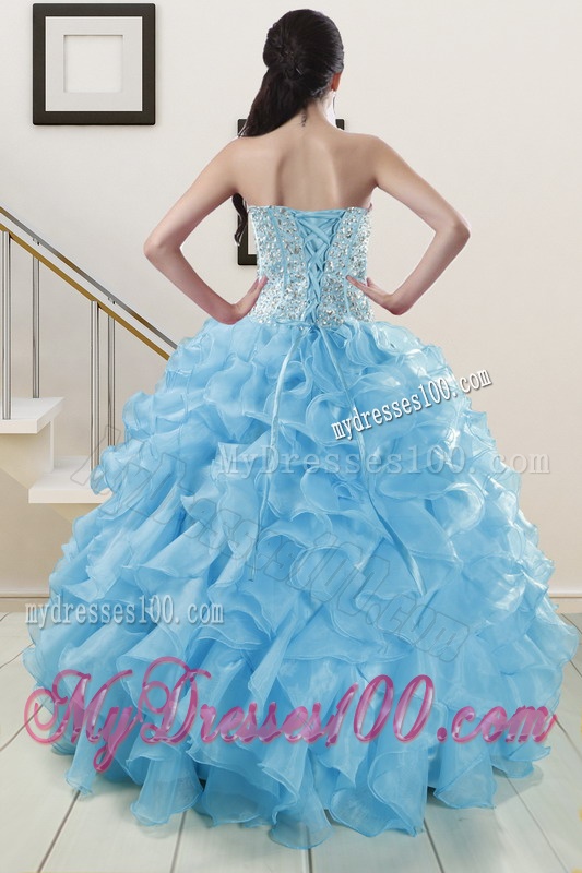 Brand New Beading Aqua Blue Quinceanera Dresses