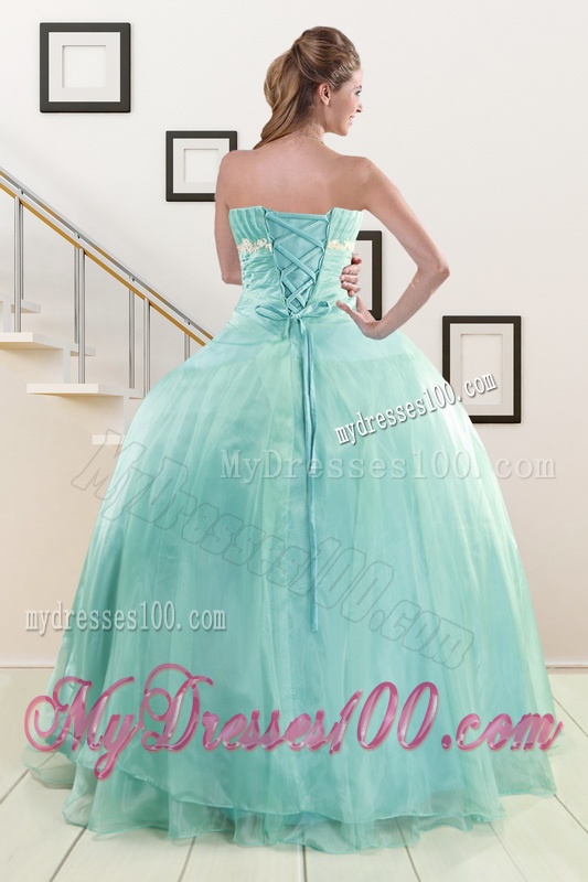 Discount Blue Quinceanera Dresses with Appliques for 2016