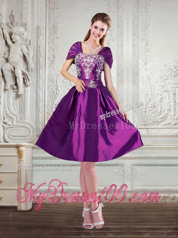 Embroidery Strapless Quinceanera Dress in Purple for 2016