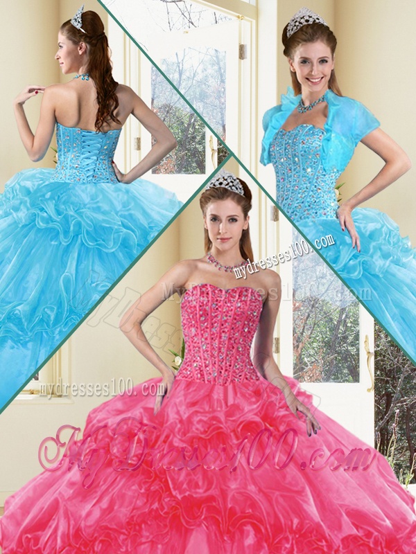 Fashionable Ball Gown Quinceanera Gowns with Beading and Ruffled Layers
