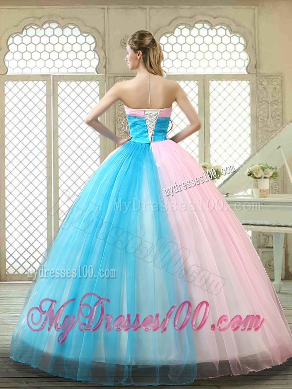 Fashionable Hand Made Flowers Sweet 16 Gowns with Strapless