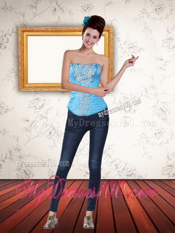 Multi Color Strapless Quinceanera Dress with Ruffles and Sash