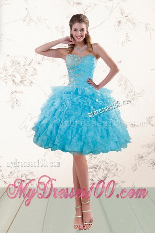 2016 Beautiful Appliques Quinceanera Dresses with Beading and Ruffles