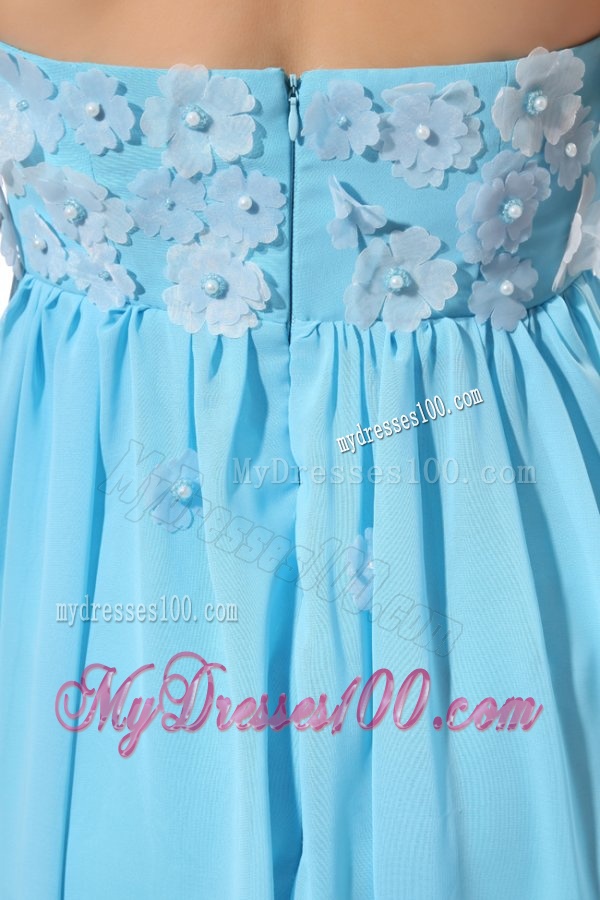 Aqua Blue Empire Sweetheart Floor-length Appliques Evening Dress for 2016