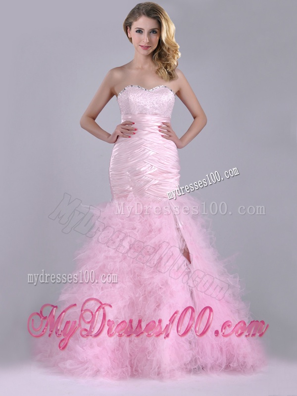 Luxurious Ruffled Taffeta and Tulle Evening Dress with Beading and Sequins