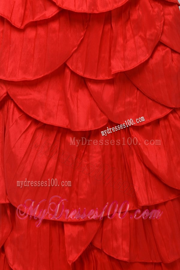 Wonderful Column Sweetheart Red Floor-length Evening Dresses with Beading