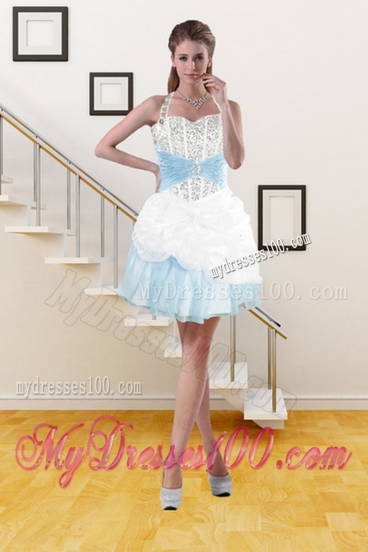 2016 Multi Color Halter Top Quinceanera Dresses with Pick Ups and Beading