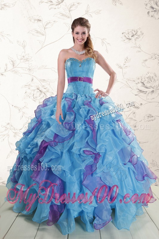 2016 New Style Multi Color Quinceanera Dresses with Beading and Ruffles