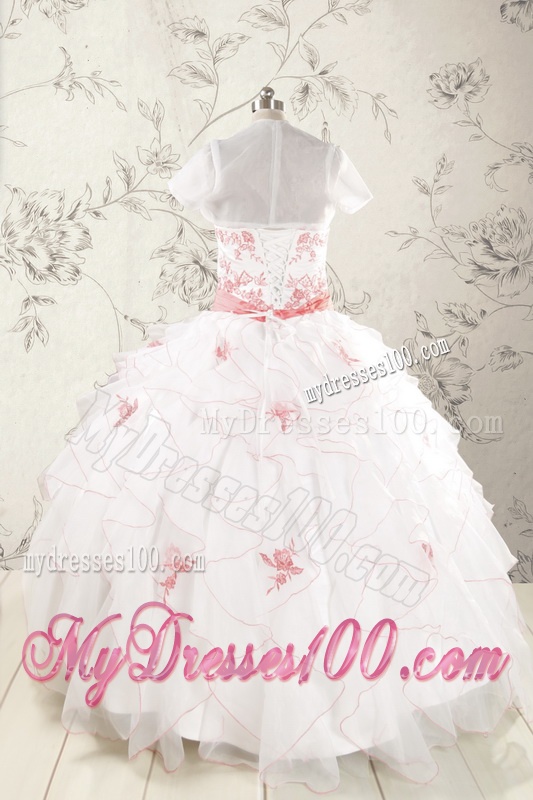 2016 Pretty Appliques and Ruffles Quinceanera Dresses with Strapless