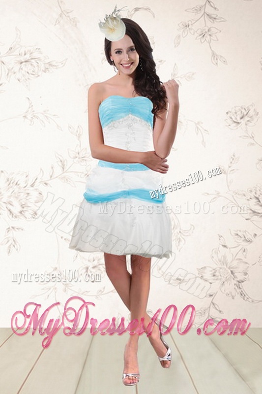 2016 Strapless Floor Length Appliques Quince Dresses