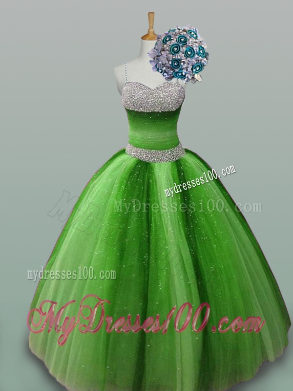 2016 Summer Perfect Spaghetti Straps Quinceanera Dresses with Beading