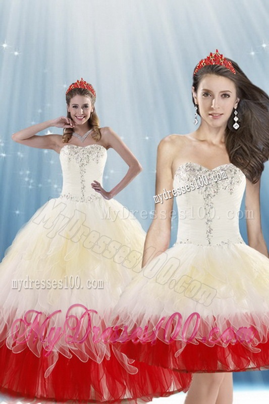 2016 Unique Multi-Color Quinceanera Dresses with Beading