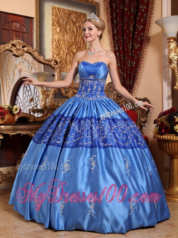 Pretty Ruche Appliques Sweet 15 Birthday Party Dresses in Royal Blue