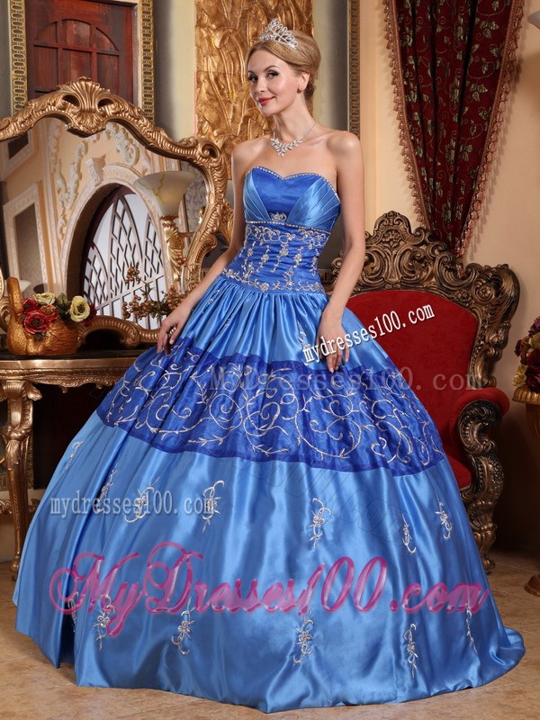 Pretty Ruche Appliques Sweet 15 Birthday Party Dresses in Royal Blue