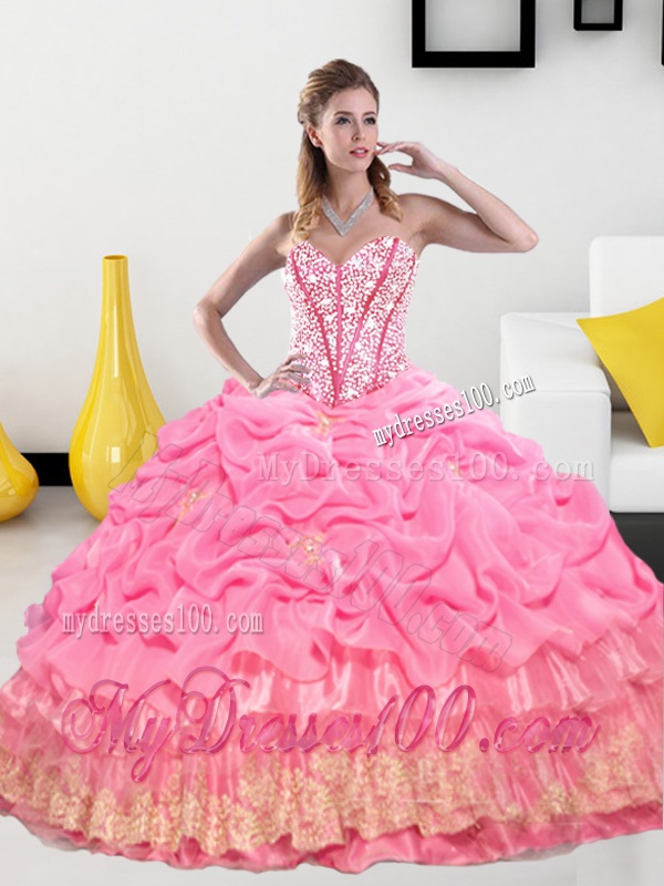 Exclusive Sweetheart 2016 Quinceanera Gown with Pick Ups and Beading