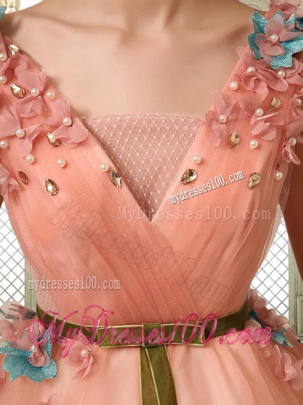 Hot Sale V Neck Sweet 16 Dresses with Appliques and Beading