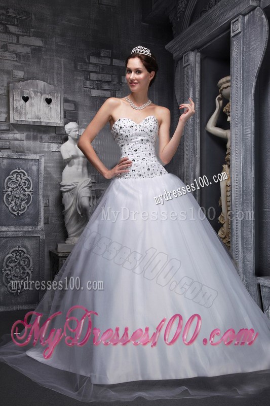 Newest Strapless Sweetheart Beading Quinceanera Dress in White