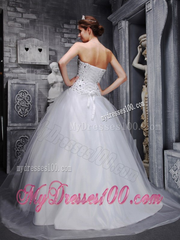 Newest Strapless Sweetheart Beading Quinceanera Dress in White