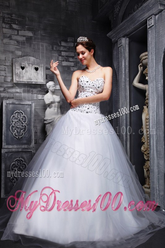 Newest Strapless Sweetheart Beading Quinceanera Dress in White