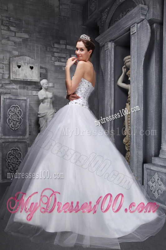 Newest Strapless Sweetheart Beading Quinceanera Dress in White