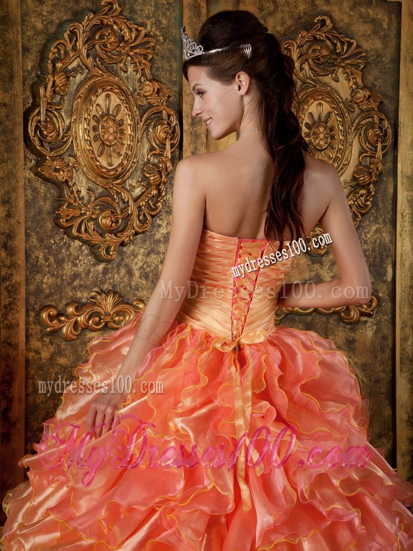 Ruffles Beading Multi-color Quinceanera Dresses with Handmade Flower