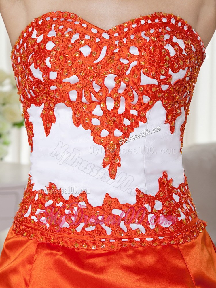 Ruffles Appliques Sweetheart Orange Quinceanera Dresses in the Mainstream