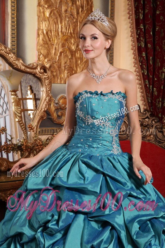 Ruffle Layers Appliques Lace-up Back Quinceanera Dresses Pick-ups