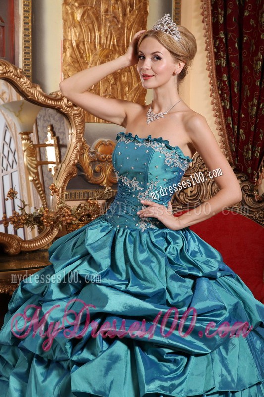 Ruffle Layers Appliques Lace-up Back Quinceanera Dresses Pick-ups