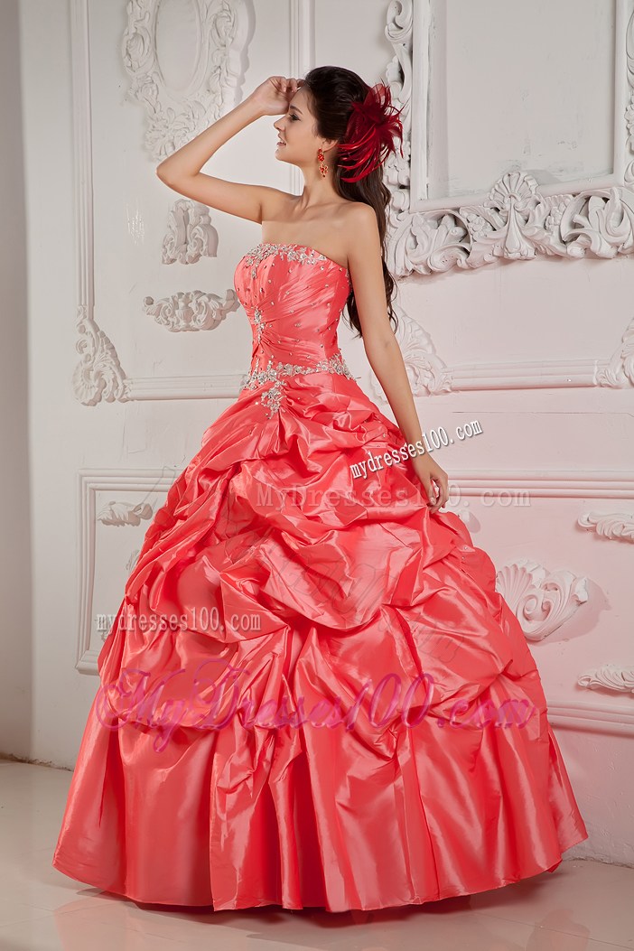 Famous Watermelon Appliques Pick Ups Sweet Sixteen Dresses