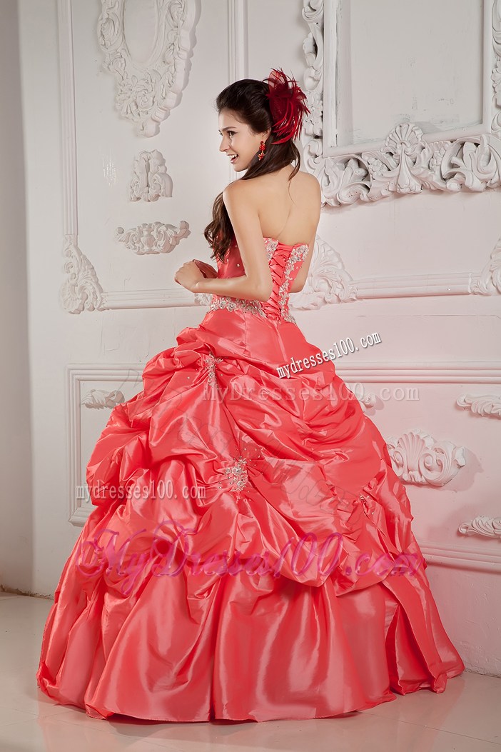 Famous Watermelon Appliques Pick Ups Sweet Sixteen Dresses