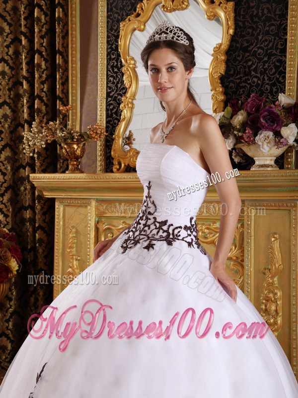 White Puffy Appliques Sweet 15 16 Party Dresses Pure Charming