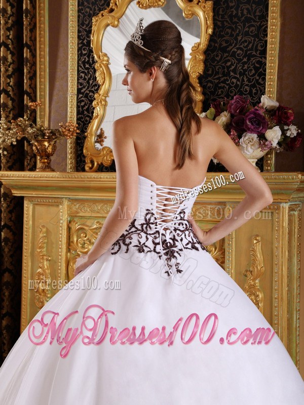 White Puffy Appliques Sweet 15 16 Party Dresses Pure Charming