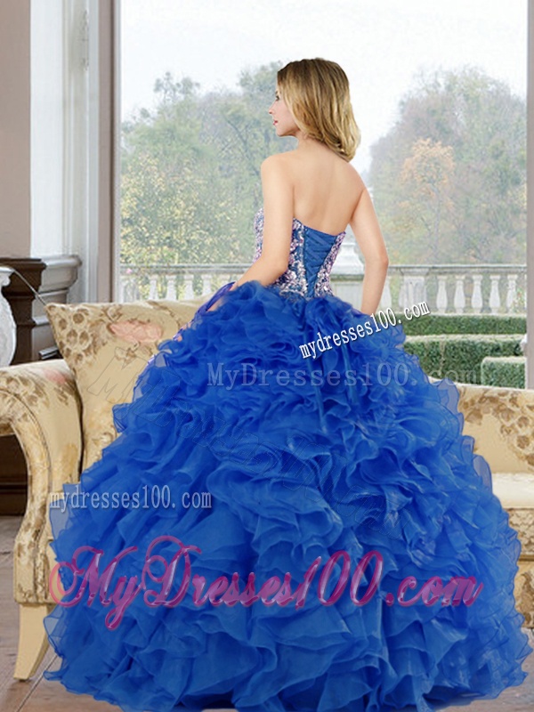 2016 Pretty Sweetheart Baby Blue Sweet 15 Dresses with Beading and Ruffles