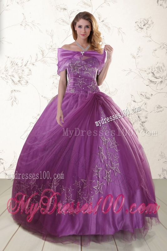 2016 Beautiful Sweetheart Purple Quinceanera Dresses with Appliques