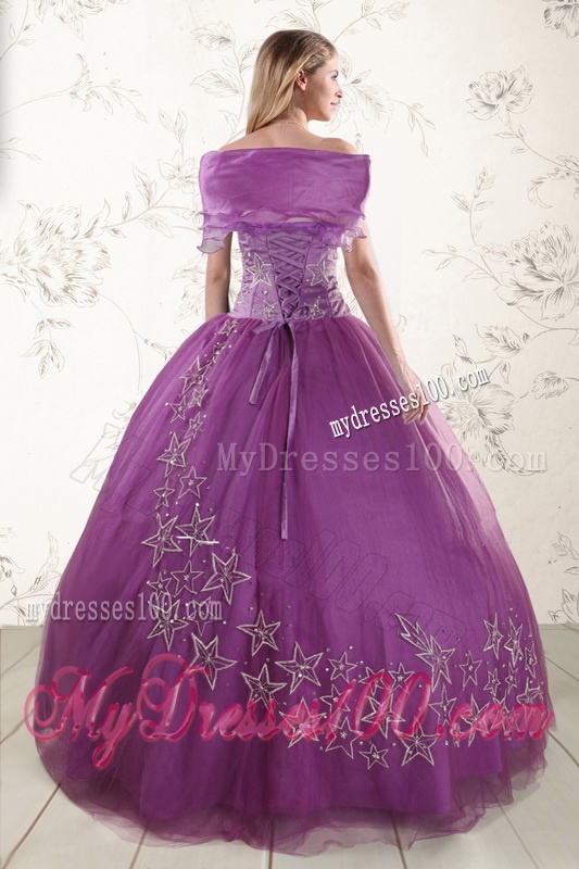 2016 Beautiful Sweetheart Purple Quinceanera Dresses with Appliques