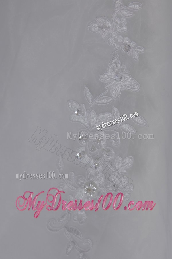 2016 Appliques Ball Gown Court Train Wedding Dress with Strapless