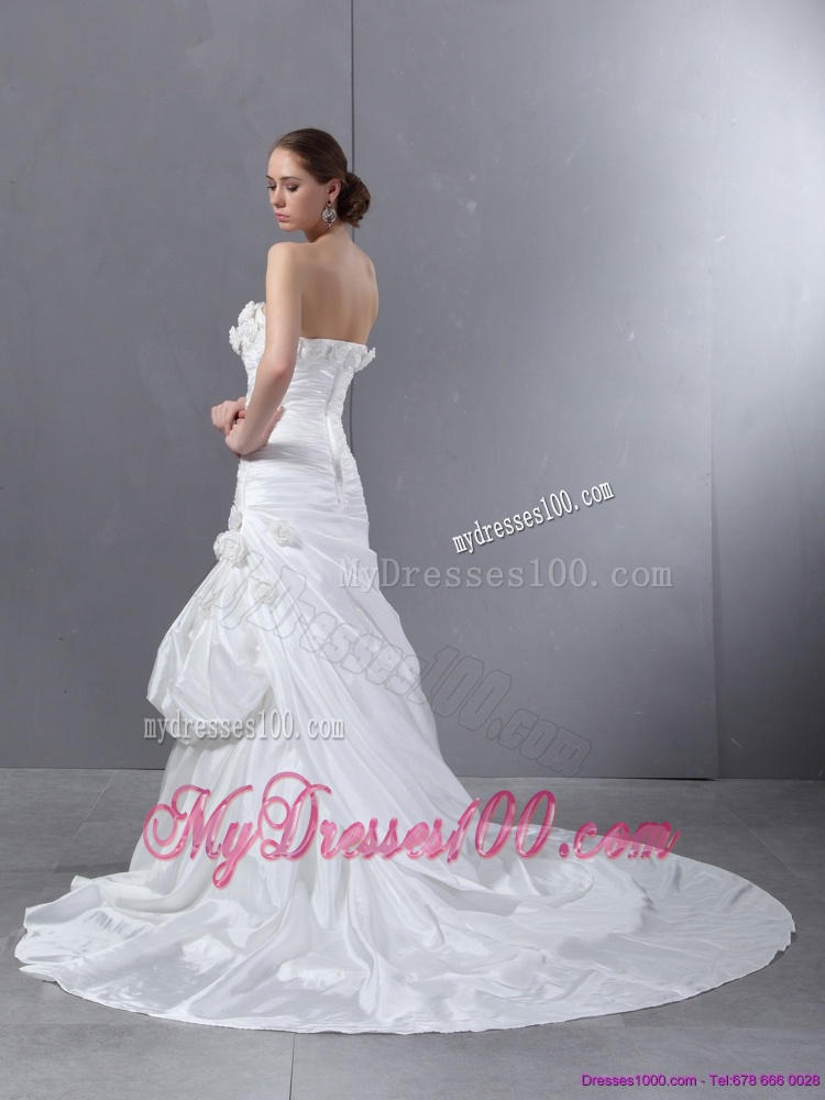 2016 Beautiful Sweetheart Wedding Dress with Court Train