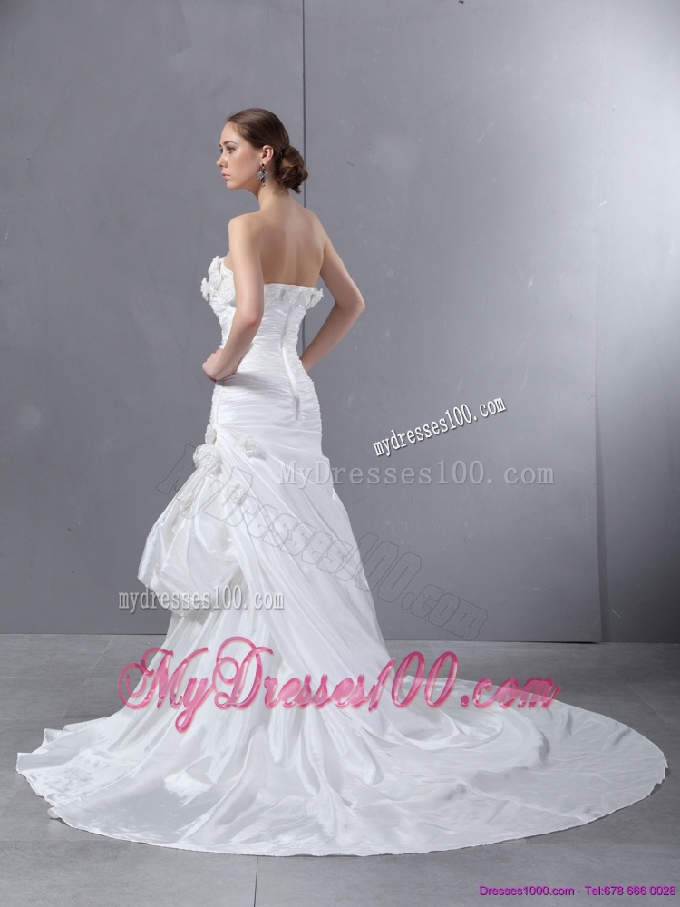 2016 Beautiful Sweetheart Wedding Dress with Court Train