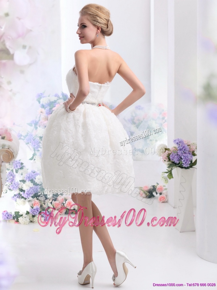 2016 Classical Strapless Wedding Dress in Knee-length