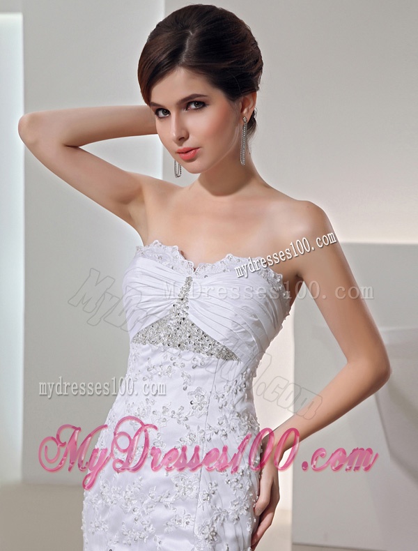 2016 Romantic Mermeid Sweetheart Laces and Beaded Wedding Dress with Clasp Handle