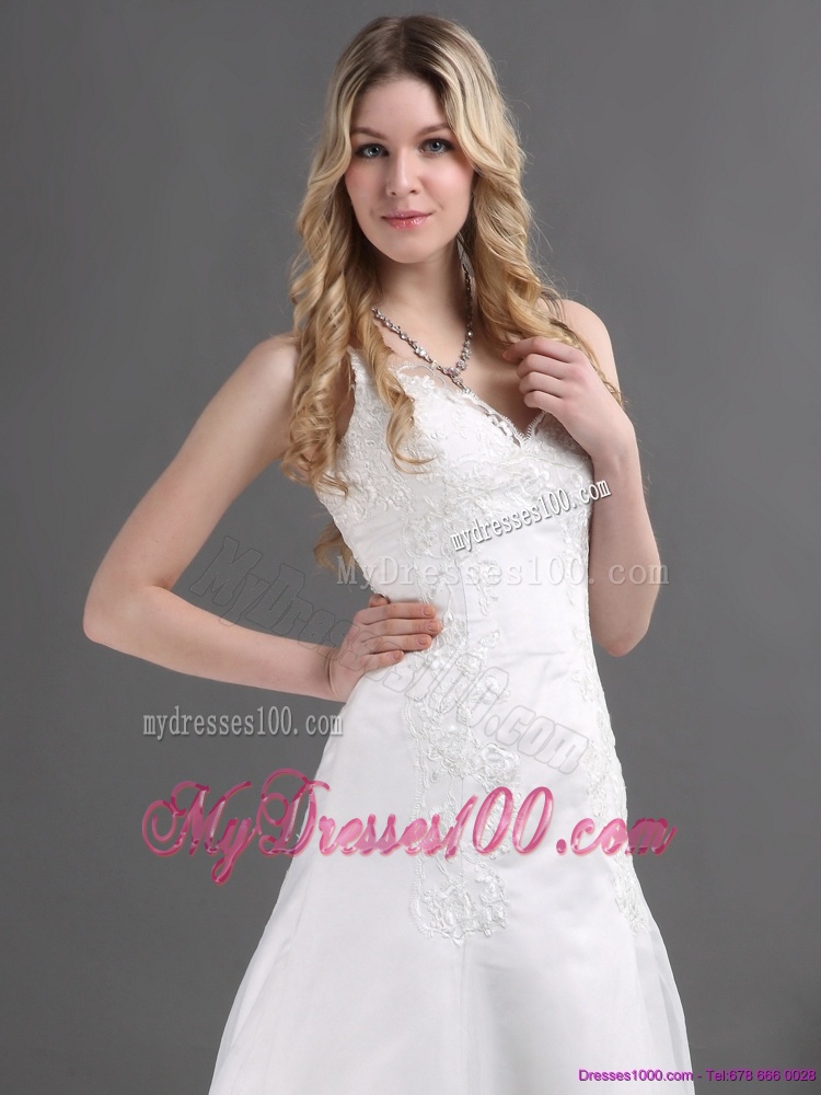 2016 The Most Popular Lace Wedding Dress with Spaghetti Straps