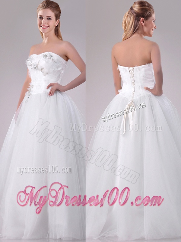 Brand New Really Puffy Sweetheart Beaded Long Wedding Gown in Tulle