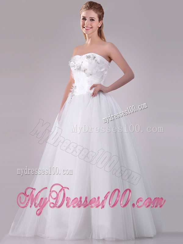 Brand New Really Puffy Sweetheart Beaded Long Wedding Gown in Tulle