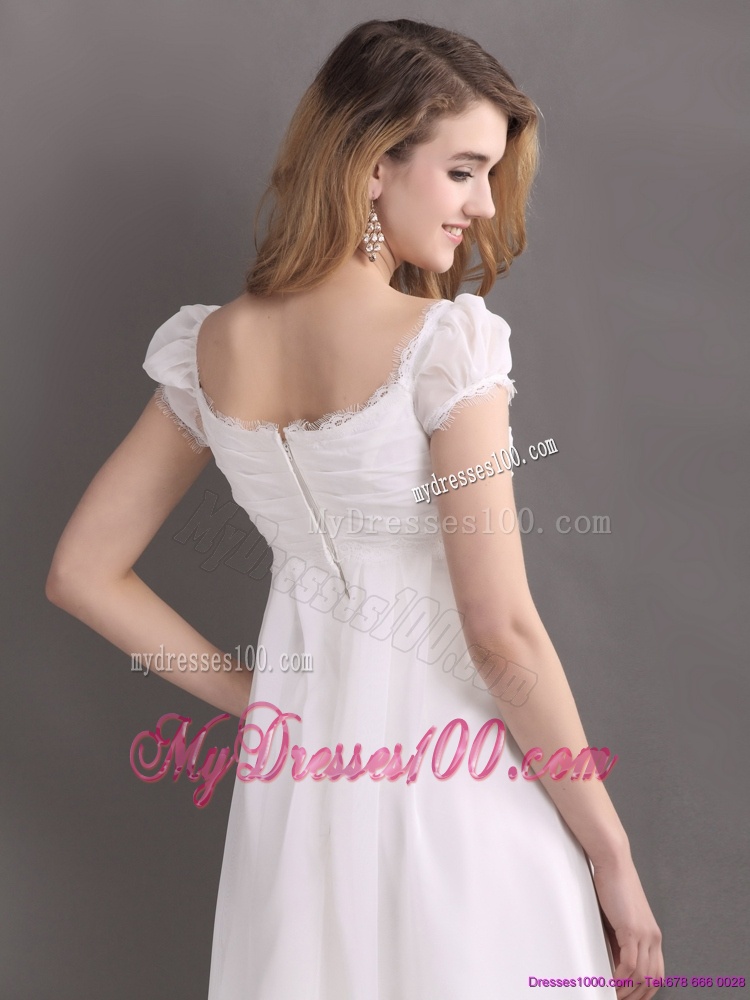 Classical 2016 Ruching Square Wedding Dress with Floor-length