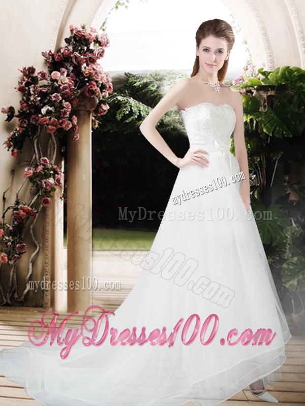 Exclusive Empire Sweetheart Wedding Dresses with Brush Train for 2016