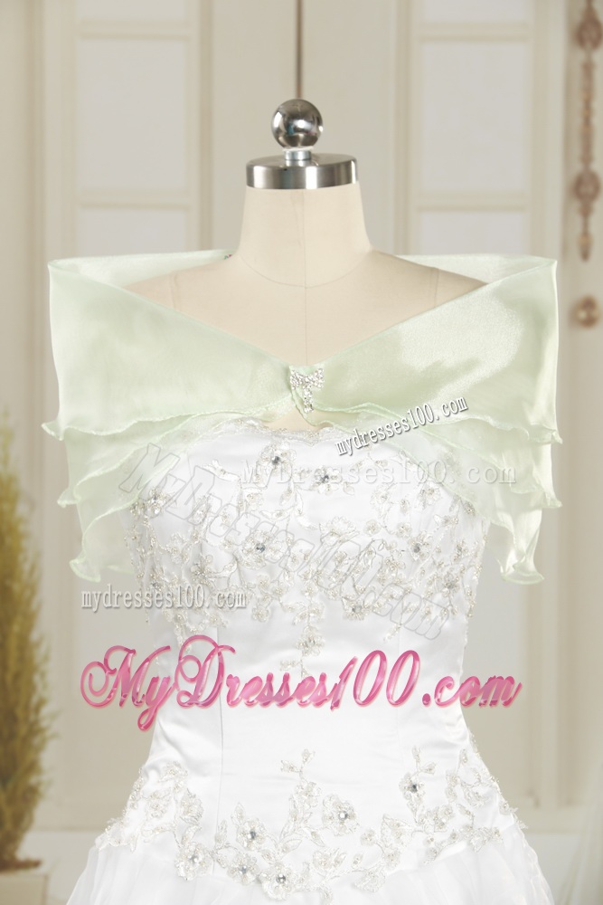 Fashionable Lace White Wedding Dress with Brush Train for 2016
