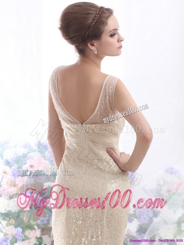 Gorgeous 2016 Beteau Champagne Wedding Dress with Sequins