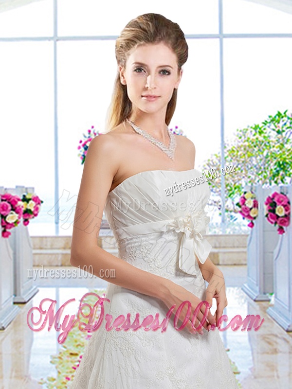 Informal A Line Laced Wedding Dresses with Lace Up