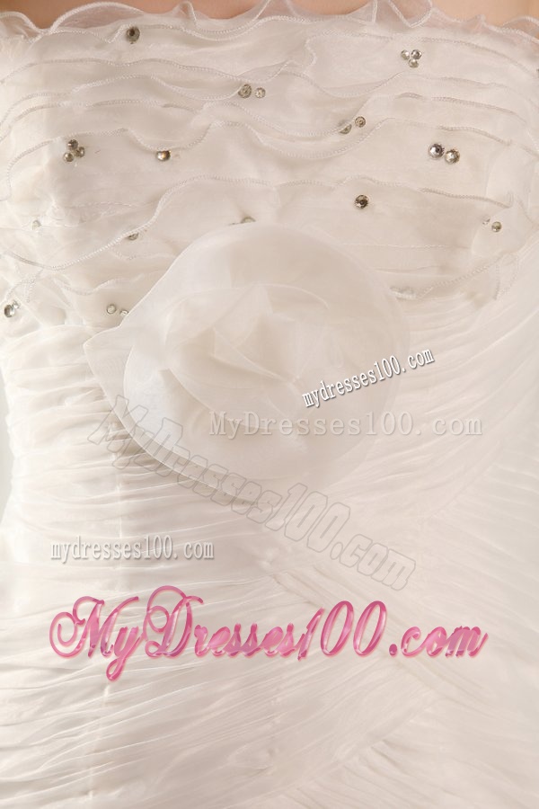 Mermaid Strapless Beading and Ruffles Layered Organza Wedding Dress